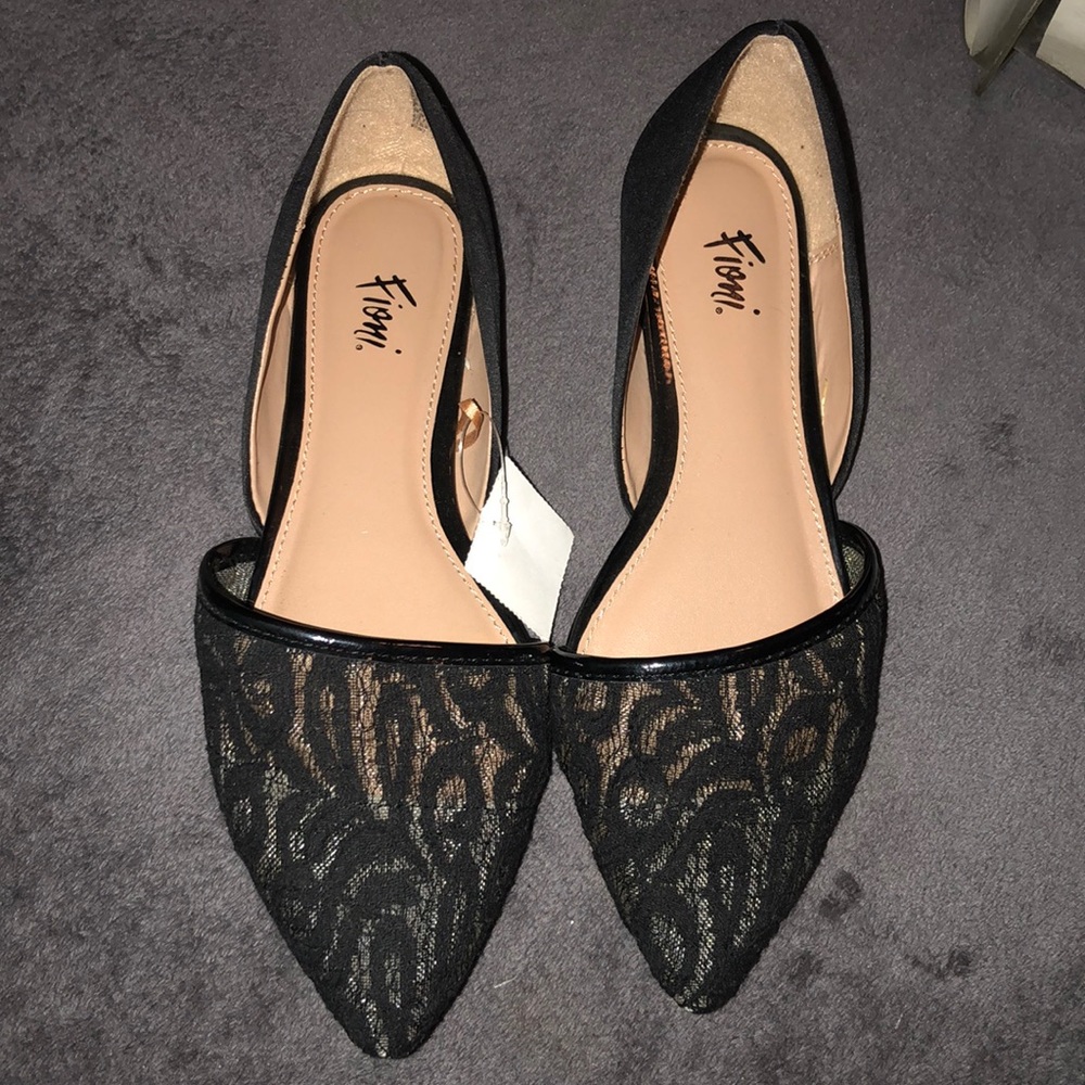 Black Lace Flats